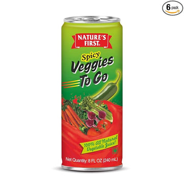 Veggies Spicy to Go 240 ml Can, Vegetable Juice, Natural Mix