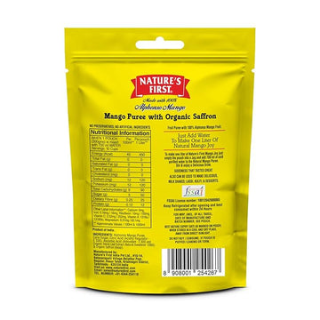 Alphonso Mango Pulp 300 gms Pouch- With Saffron and Added Sugar